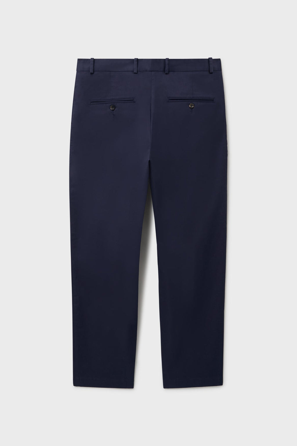 Pantalon en sergé léger bleu à devant plat
