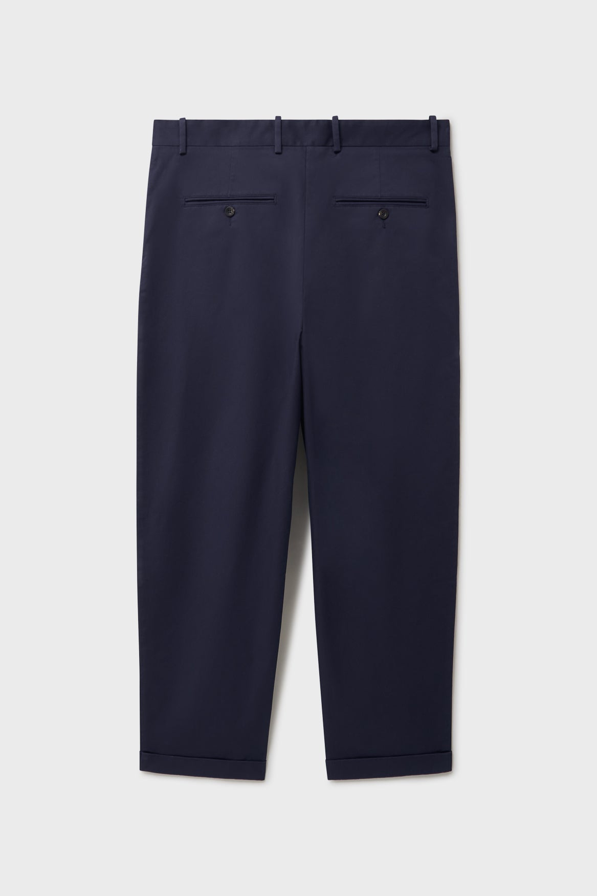 Pantalon plissé en sergé léger bleu