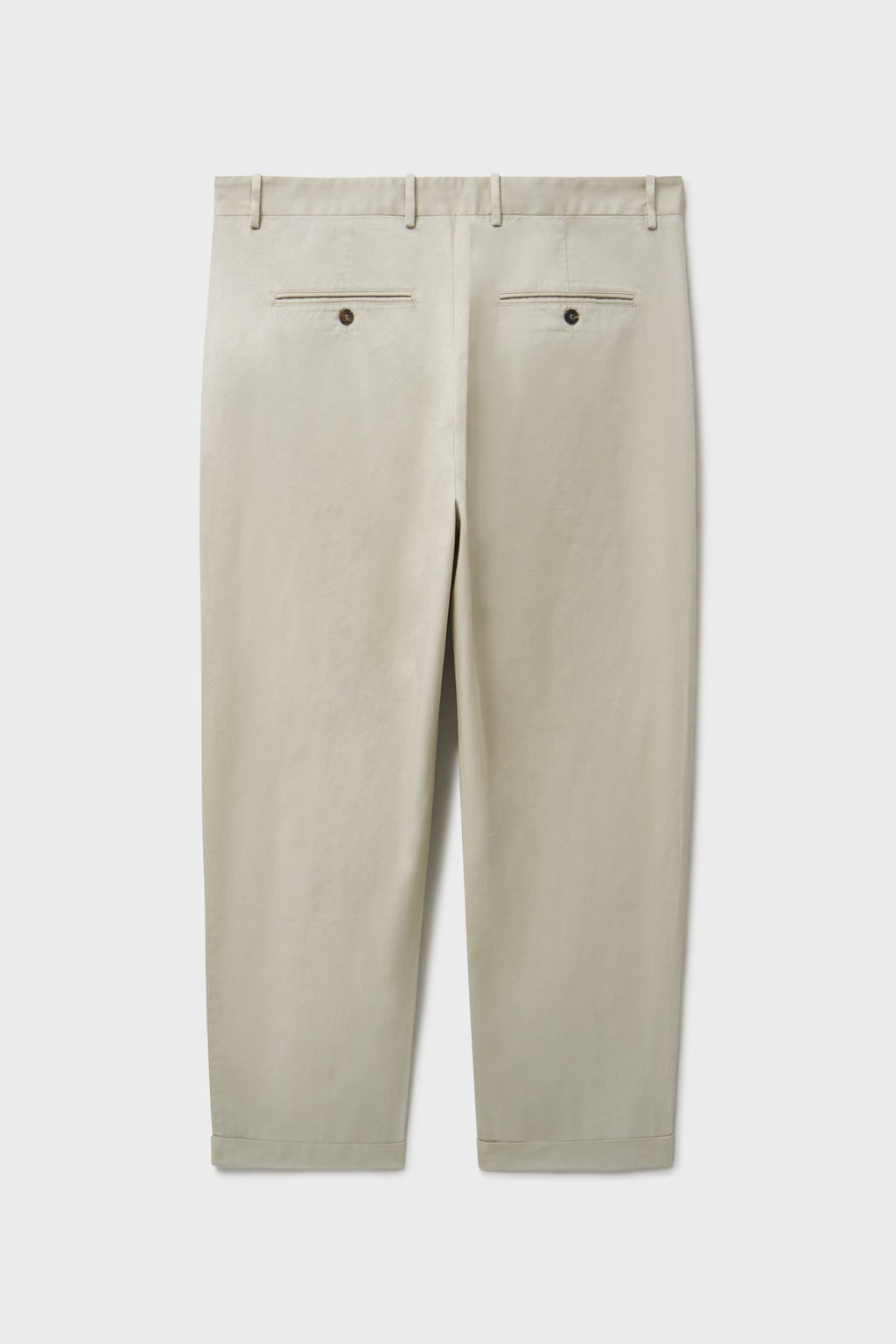 Pantalon plissé léger en sergé coloris pierre