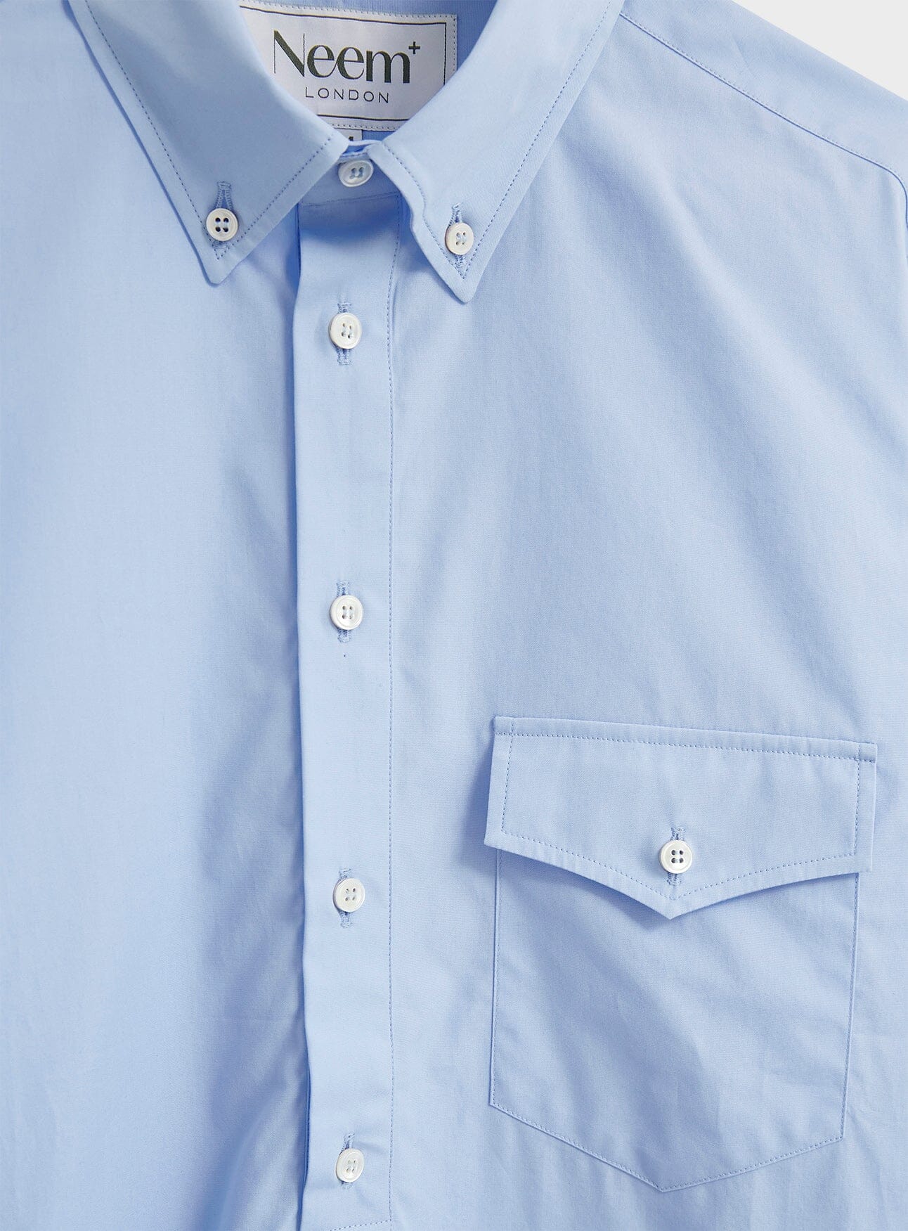 Chemise Popover Moderne à Col Boutonné en Coton Régénératif