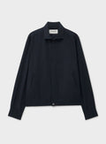 Blouson court noir en flanelle italienne recyclée