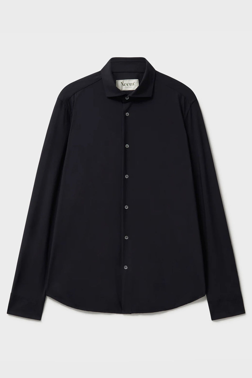 Chemise Confort Coupée Noire Italienne Recyclée