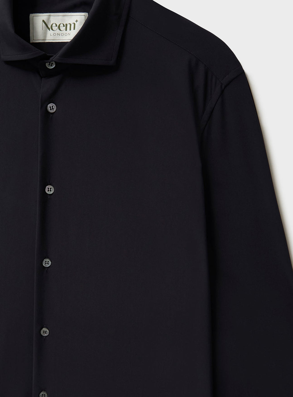 Chemise Confort Coupée Noire Italienne Recyclée