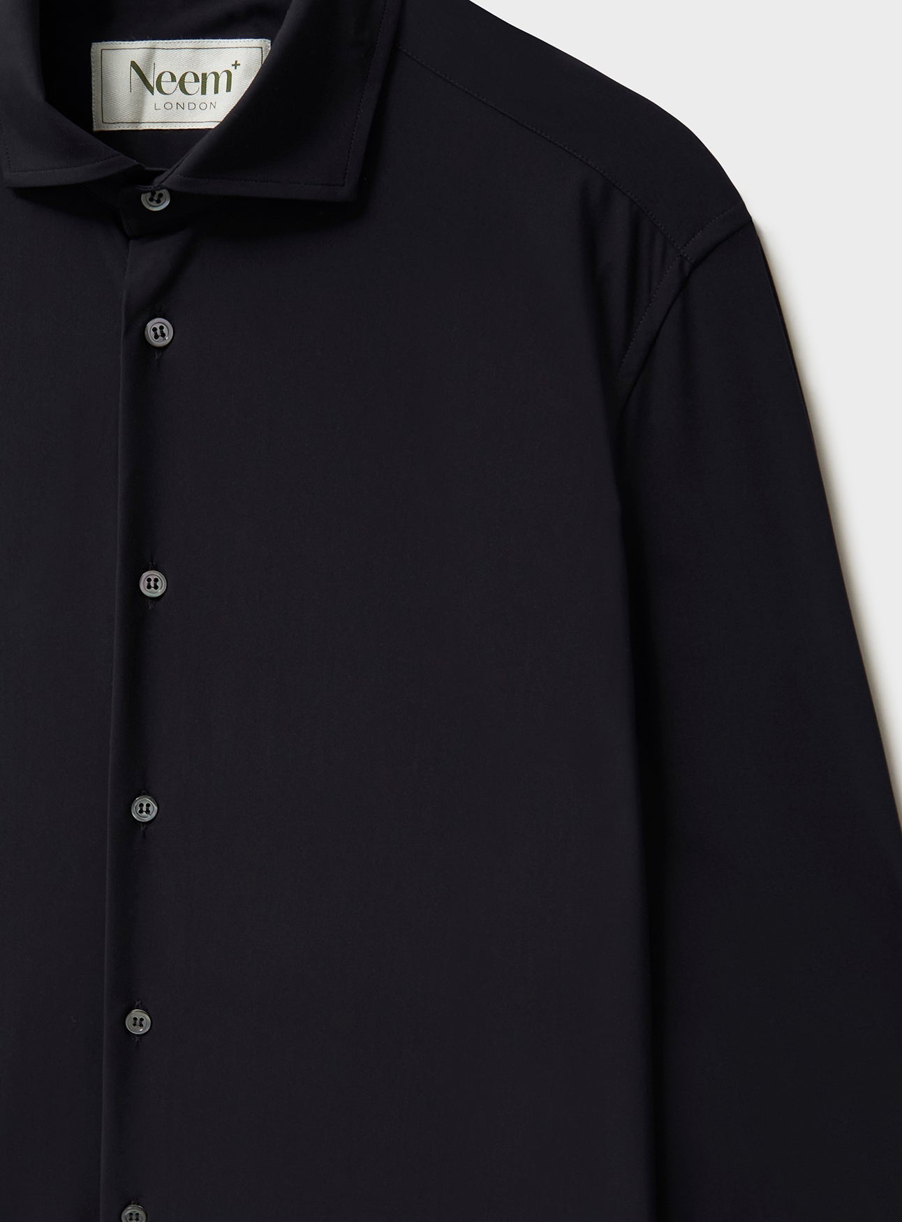 Chemise Confort Coupée Noire Italienne Recyclée