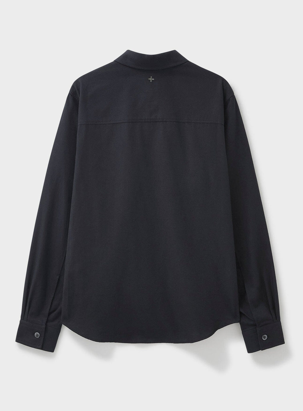 Surchemise italienne en flanelle noire recyclée à double poche