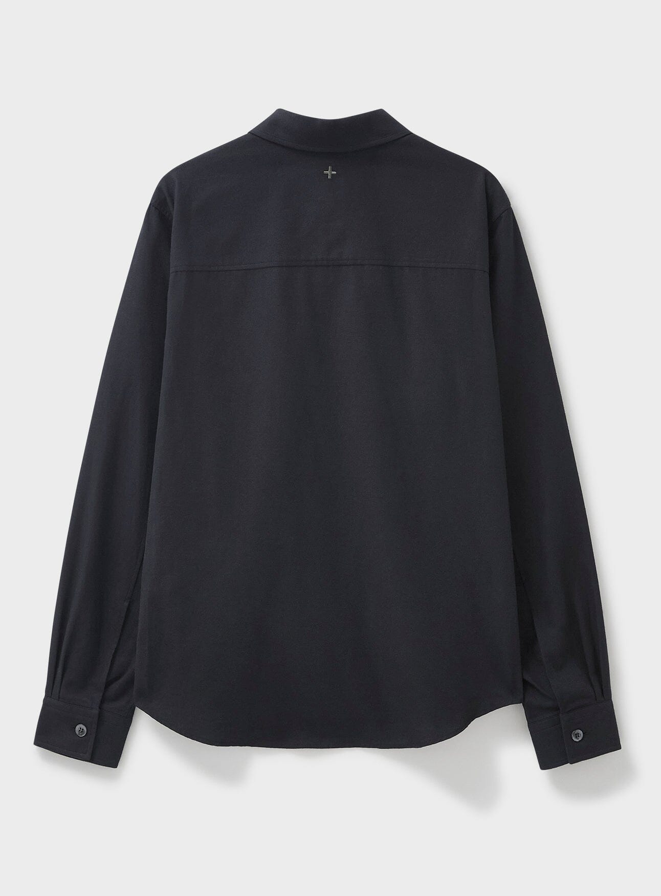 Surchemise italienne en flanelle noire recyclée à double poche