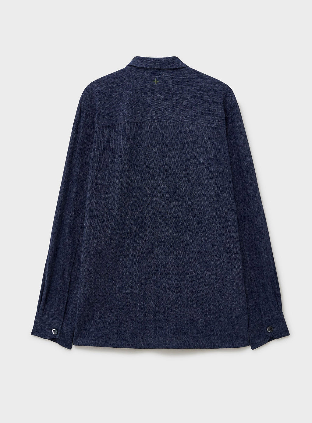 Surchemise de villégiature tissage panier en coton recyclé bleu marine