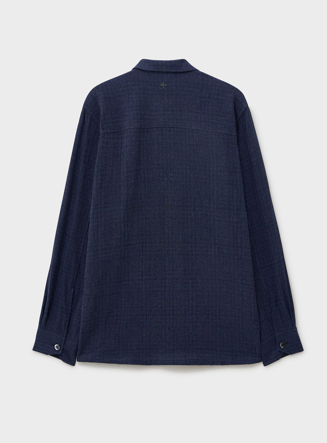 Surchemise de villégiature tissage panier en coton recyclé bleu marine