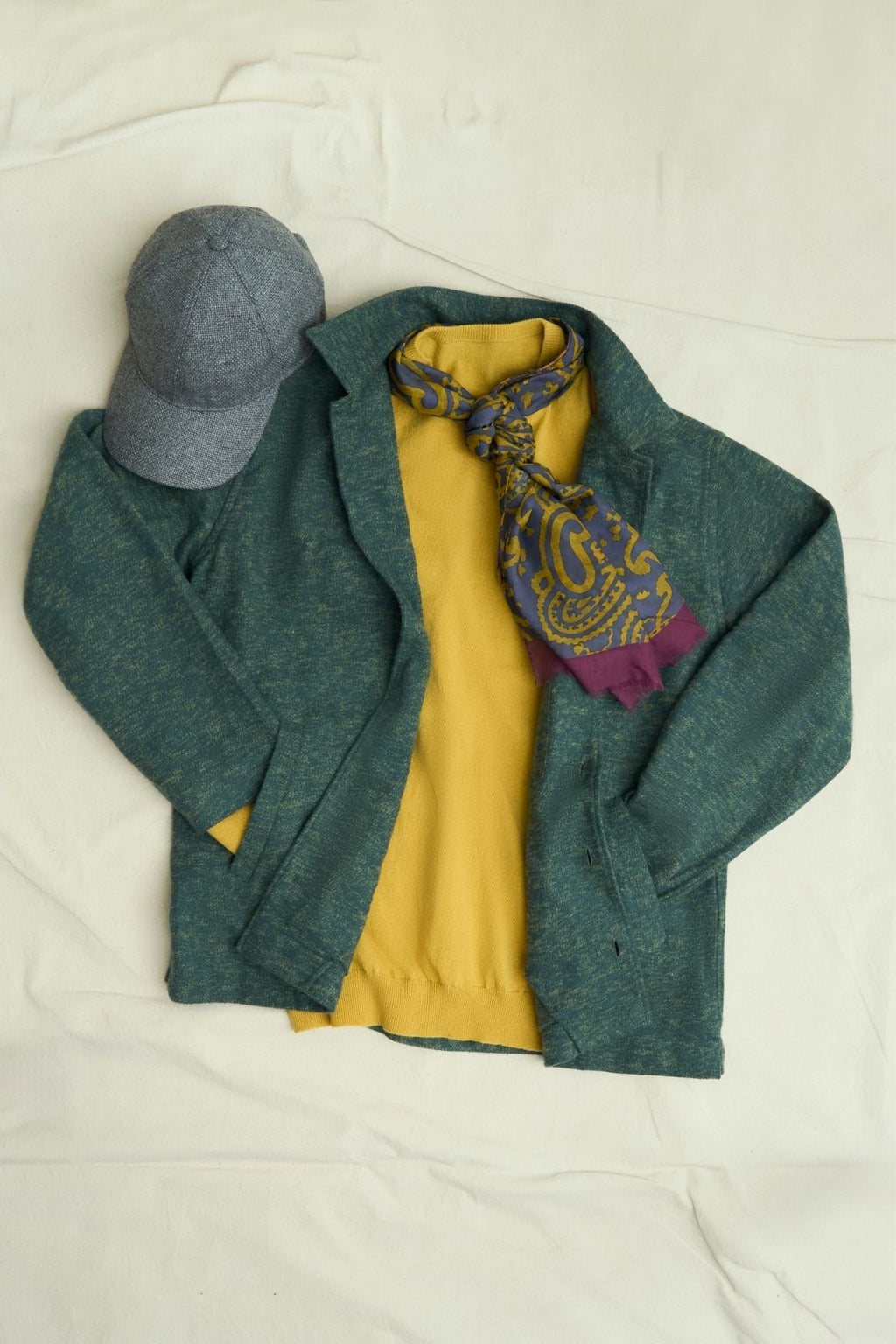 Pull Ras du Cou Jaune en Maille de Laine Italienne Recyclée