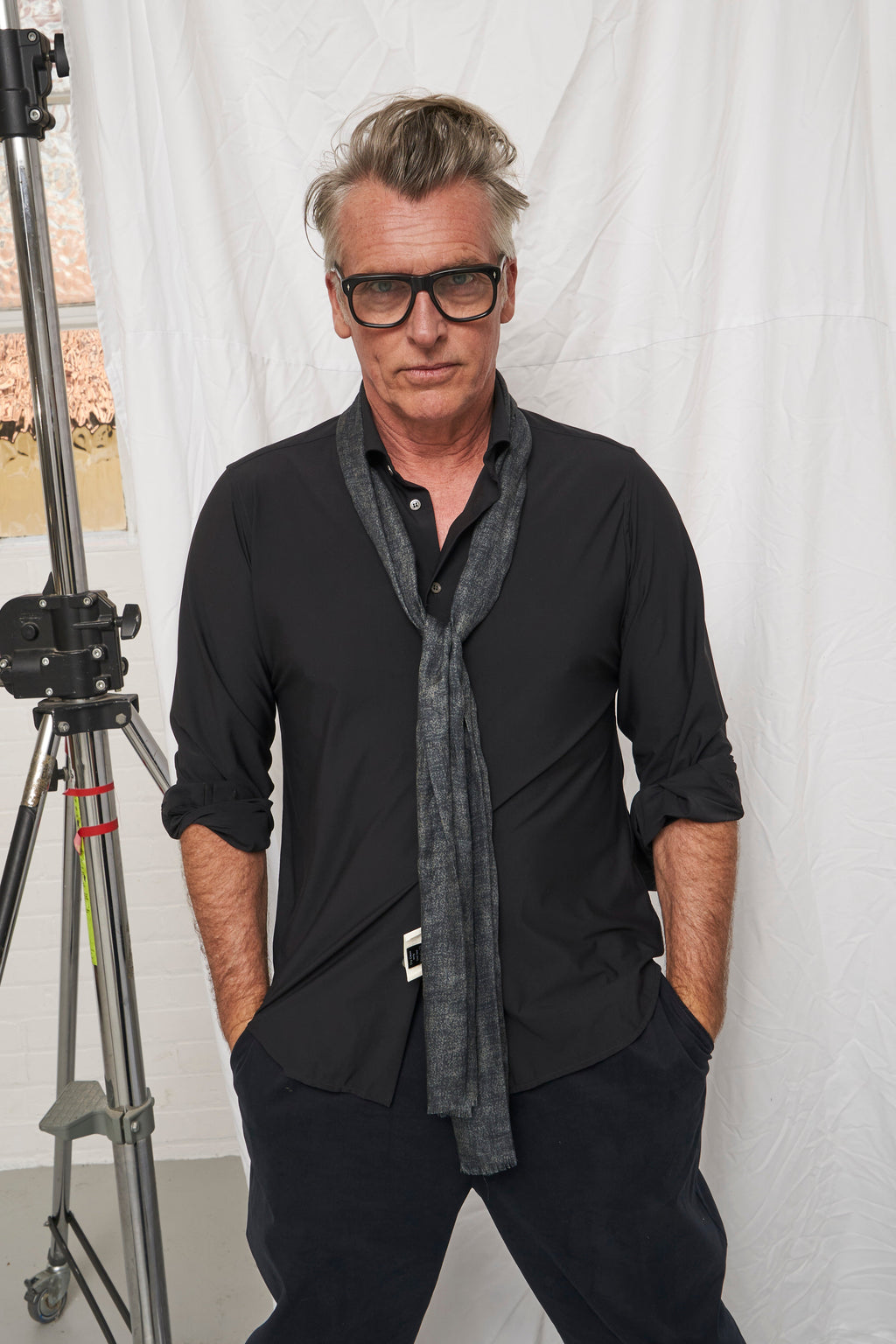 Chemise Confort Coupée Noire Italienne Recyclée