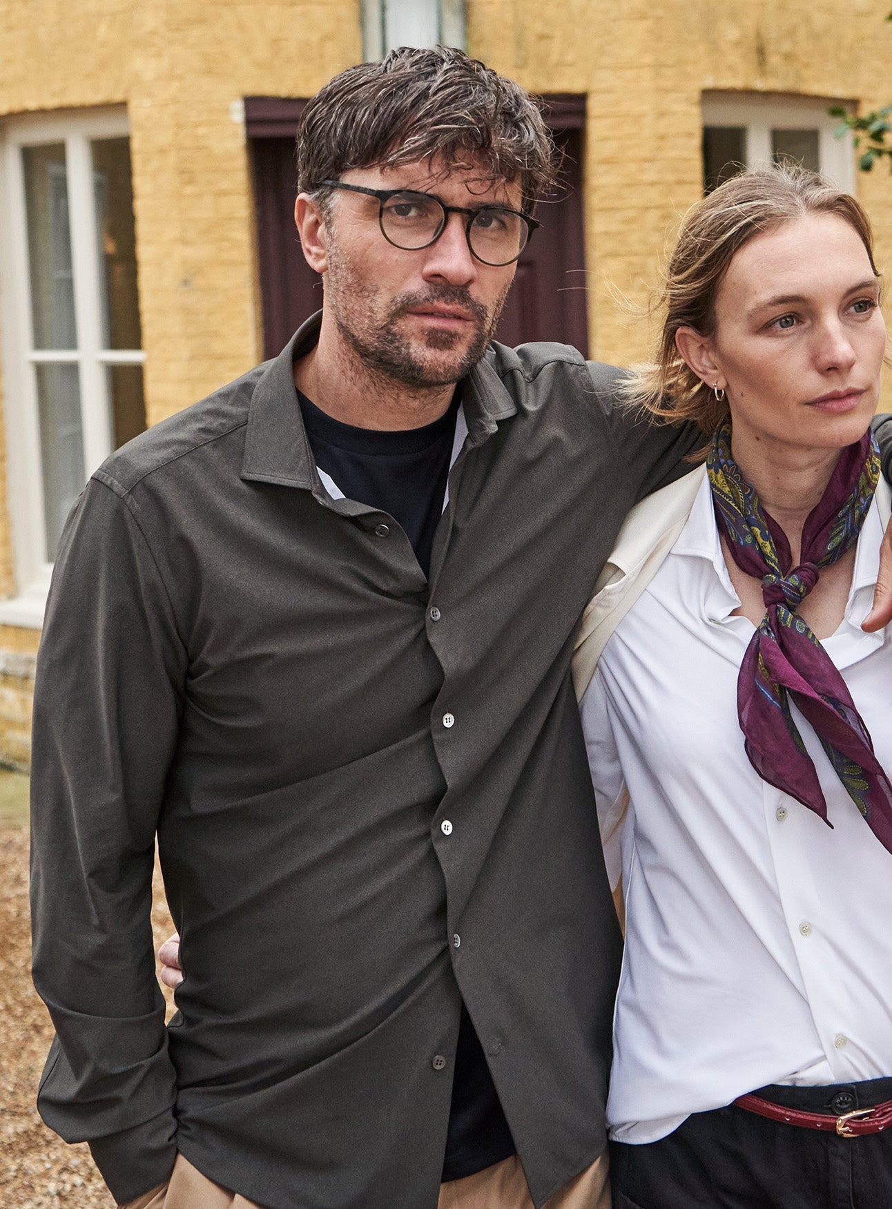 Chemise confort recyclée en chocolat italien coupé