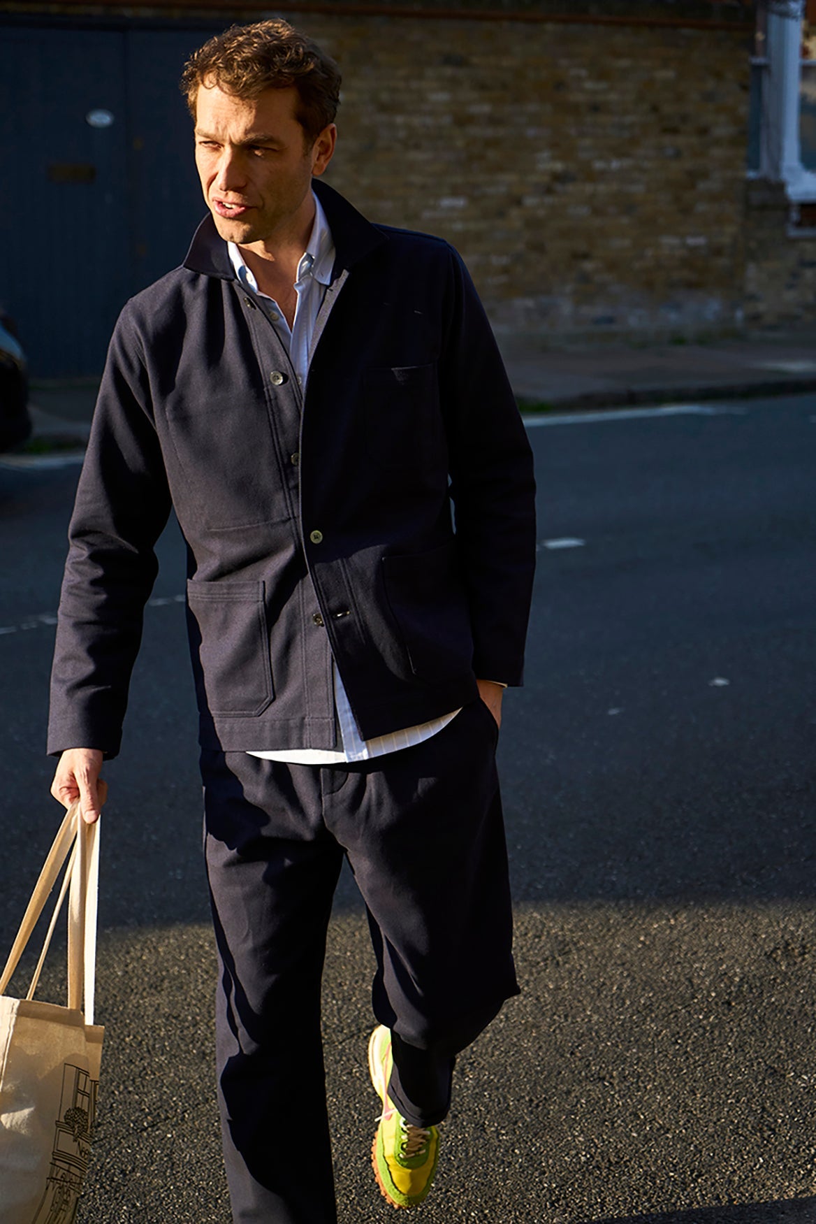 Veste de travail robuste en sergé recyclé marine