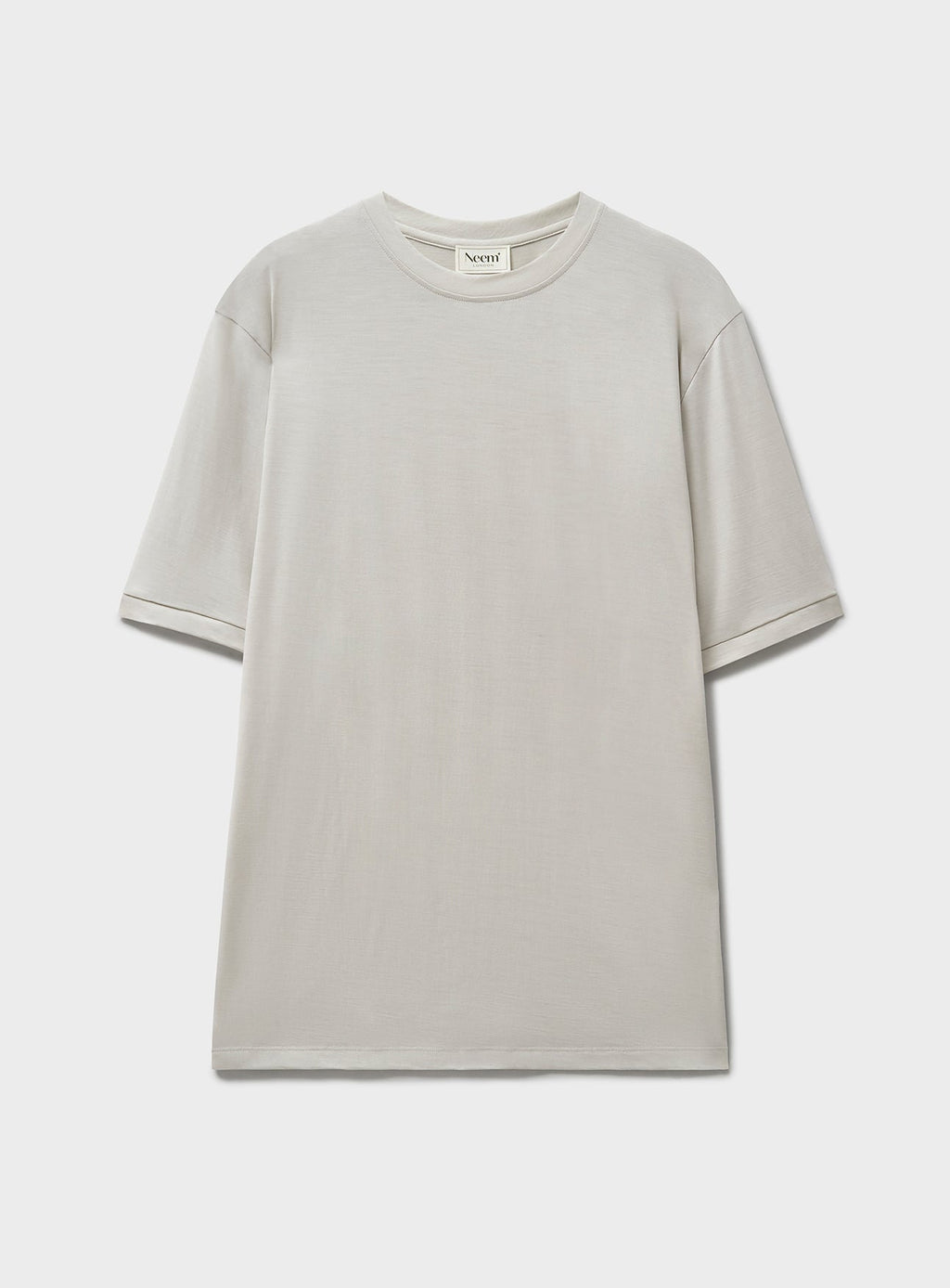 T-shirt écru en jersey de laine mérinos