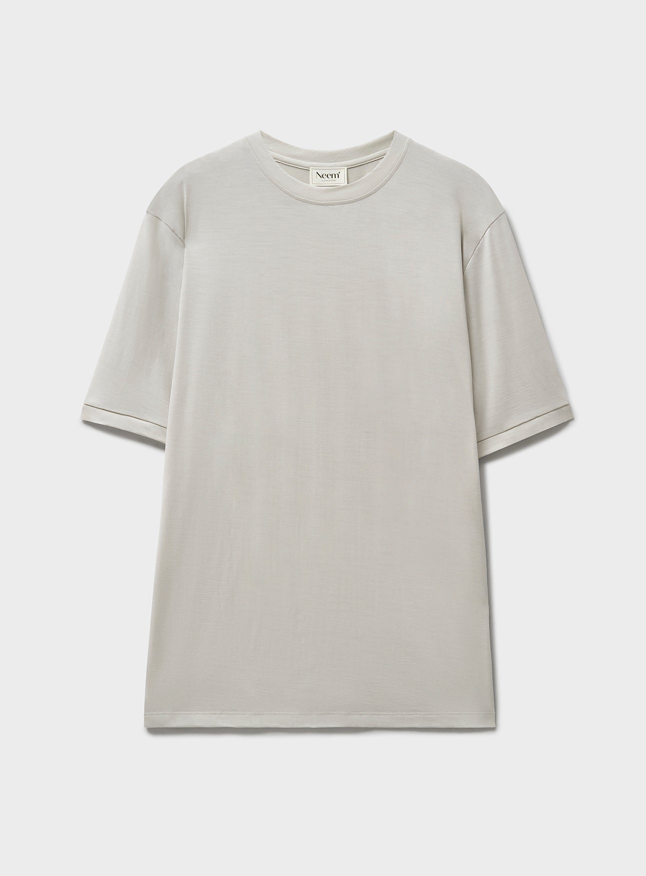 T-shirt écru en jersey de laine mérinos