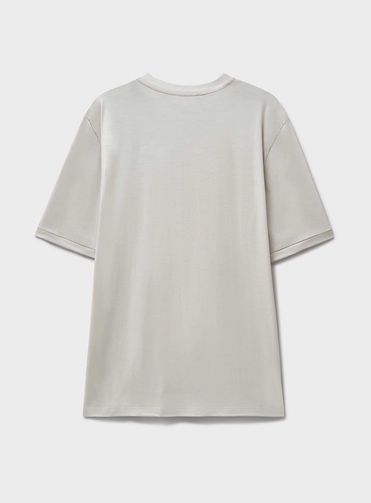 T-shirt écru en jersey de laine mérinos