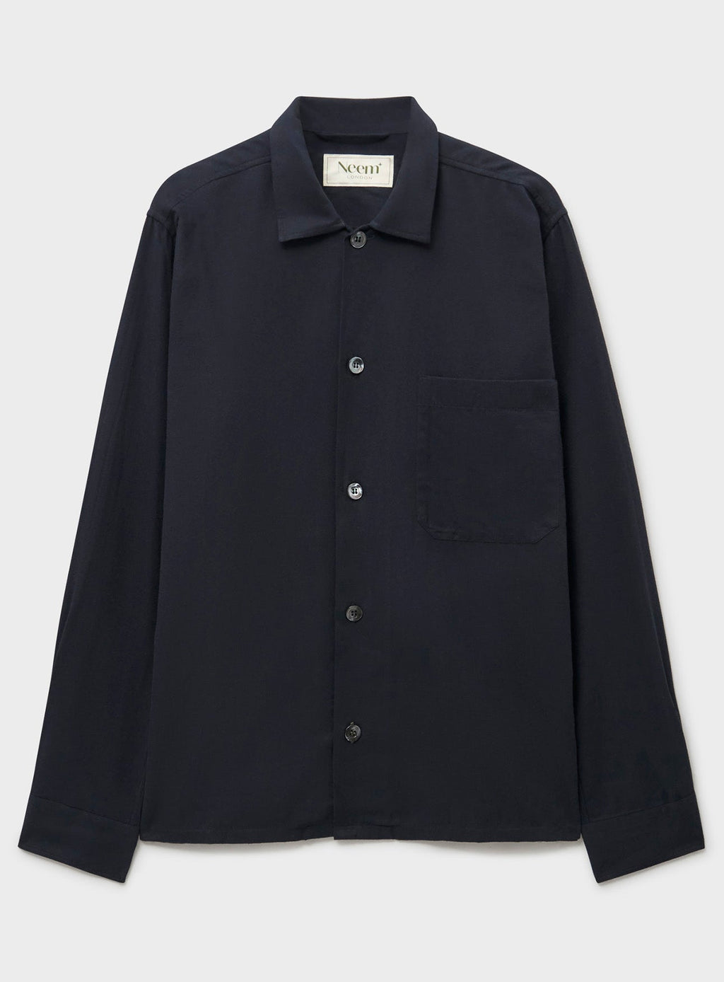 Surchemise en flanelle italienne recyclée noire