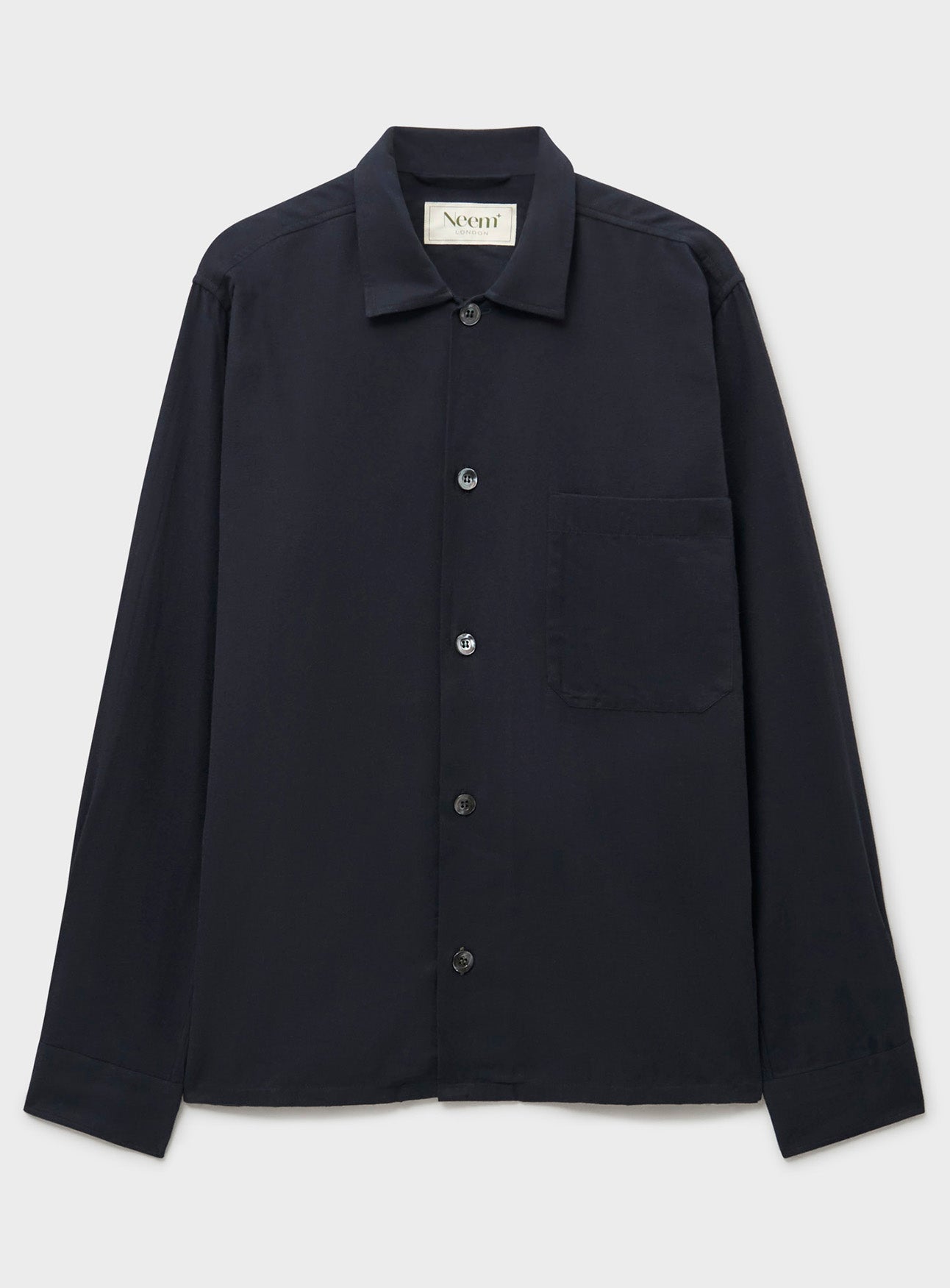 Surchemise en flanelle italienne recyclée noire