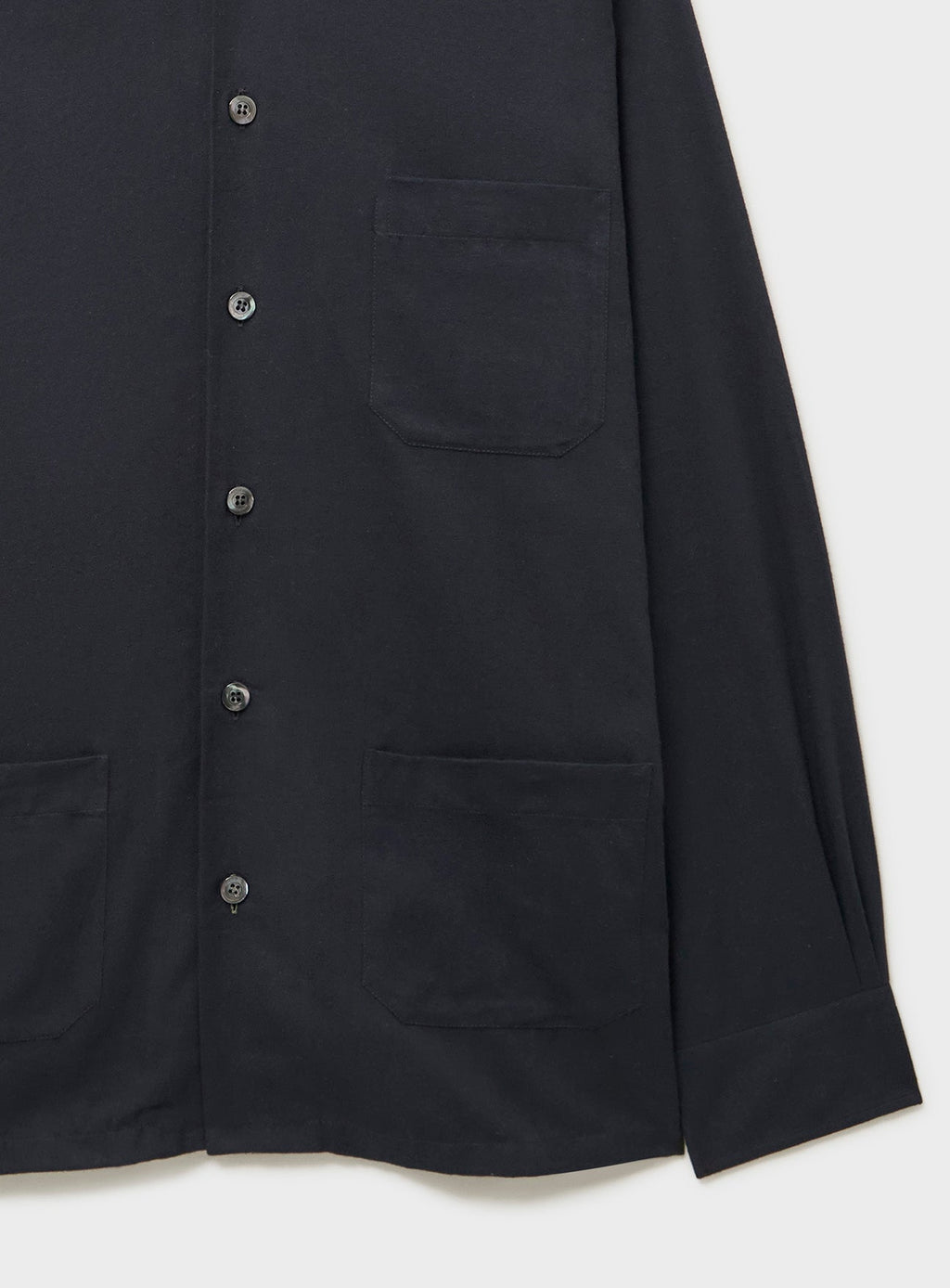 Surchemise noire en flanelle italienne recyclée
