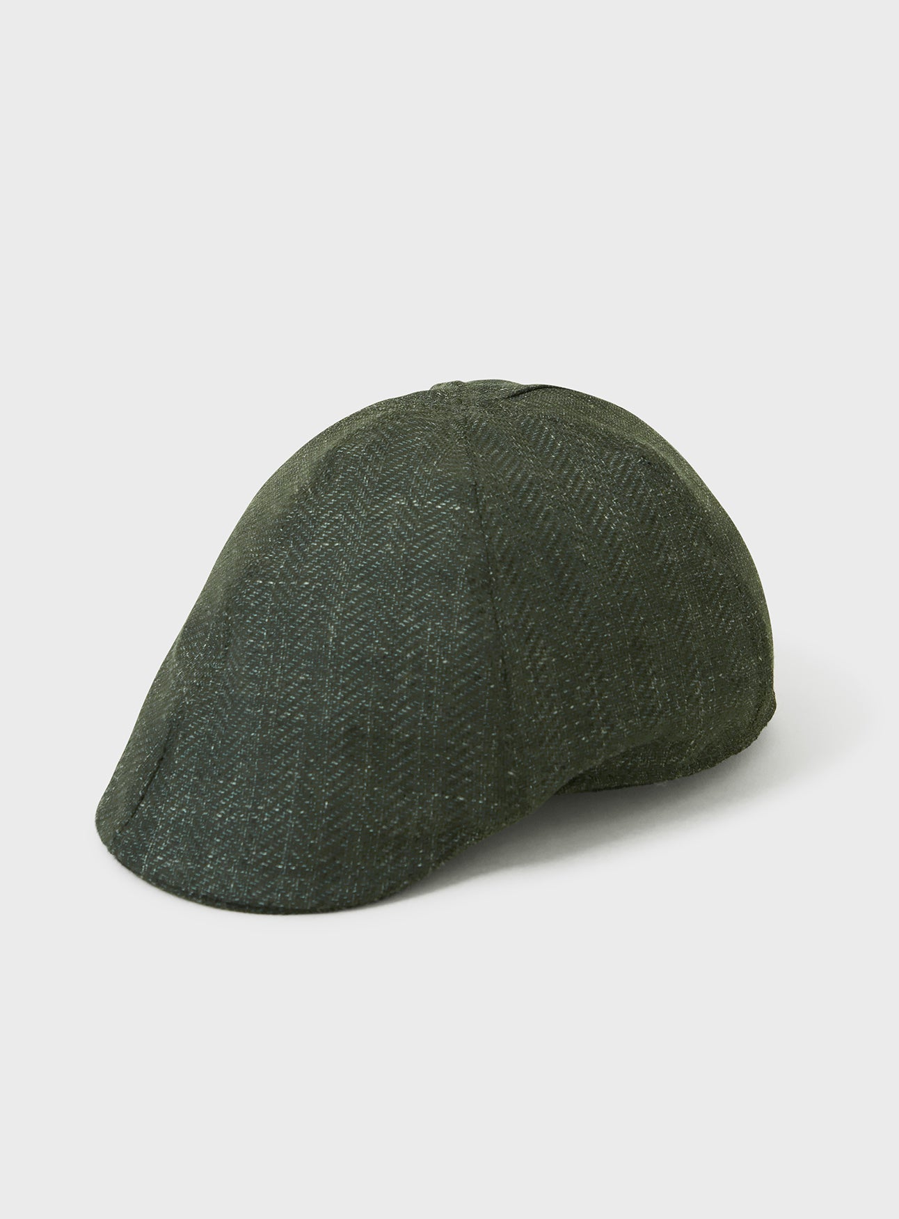 Casquette plate italienne anthracite vert, lin recyclé