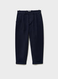 Pantalon plissé en sergé recyclé marine