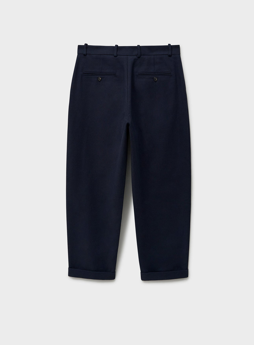 Pantalon plissé en sergé recyclé marine