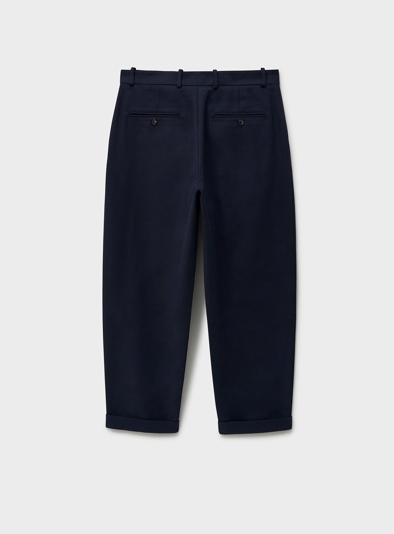Pantalon plissé en sergé recyclé marine