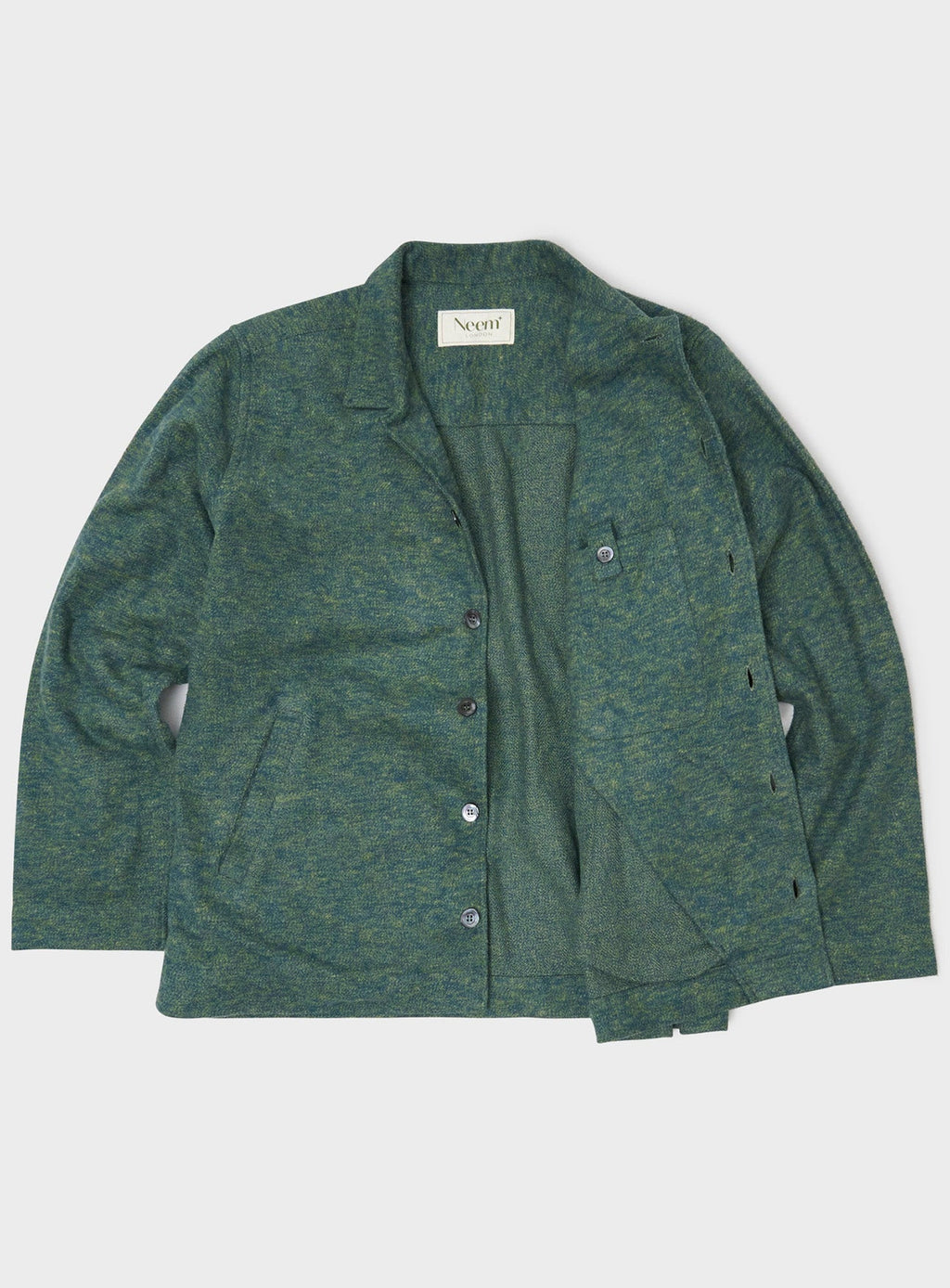 Blouson aviateur en flanelle recyclée épaisse verte