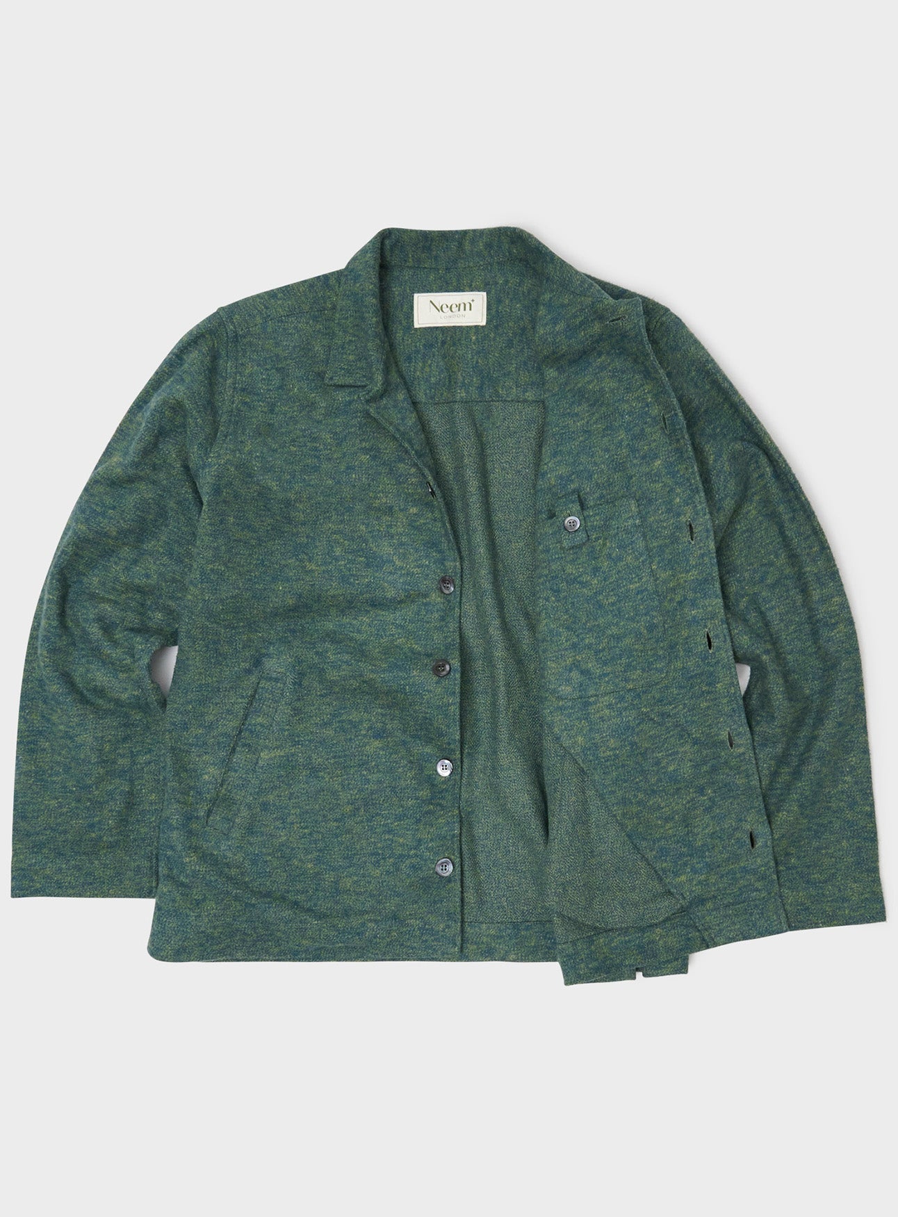 Blouson aviateur en flanelle recyclée épaisse verte