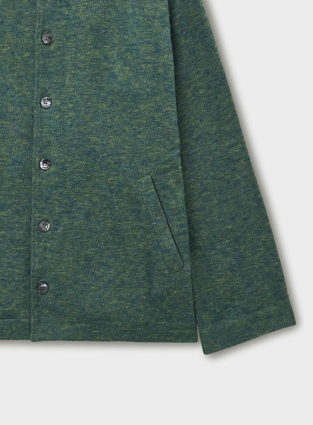 Blouson aviateur en flanelle recyclée épaisse verte