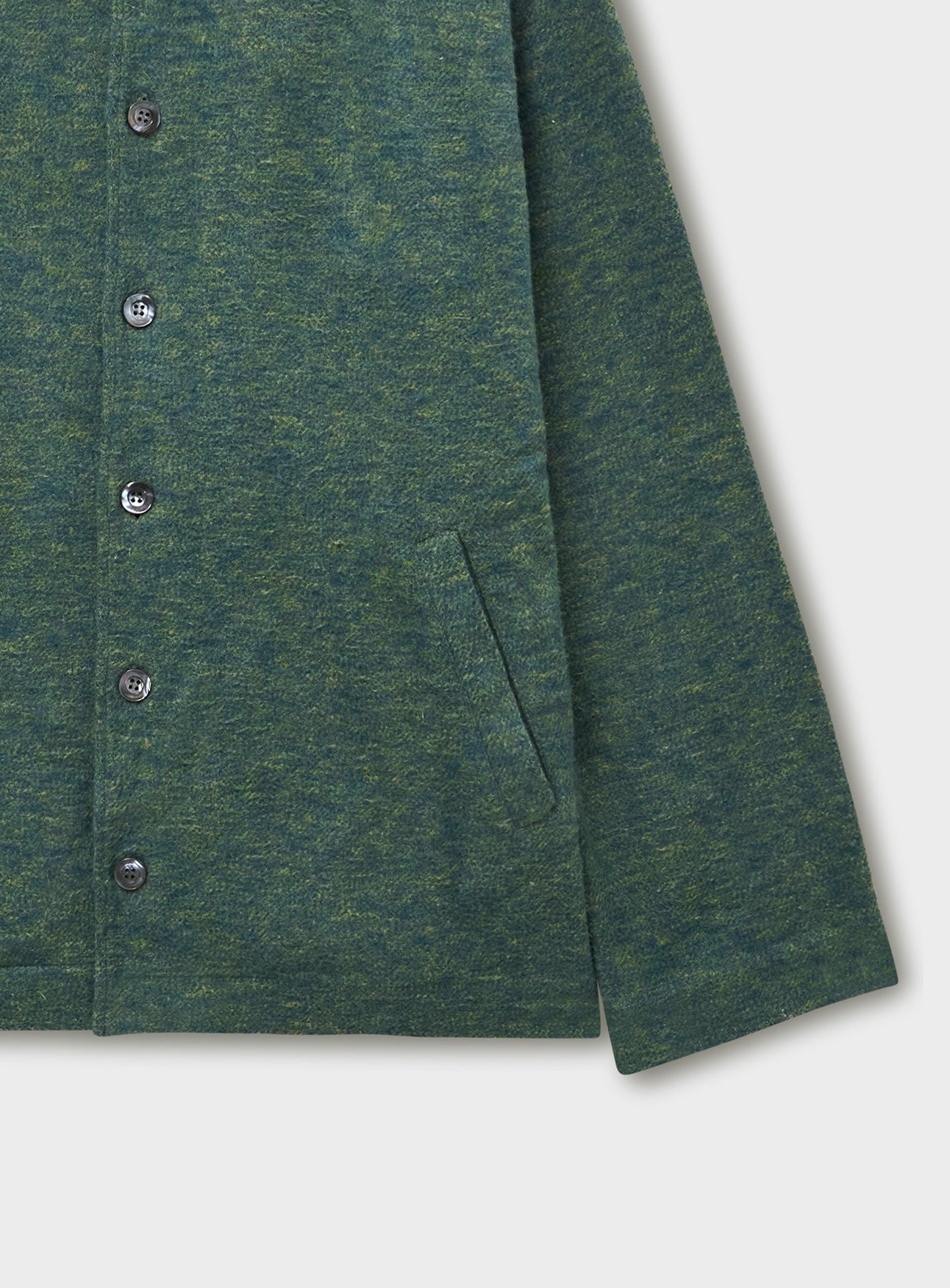Blouson aviateur en flanelle recyclée épaisse verte