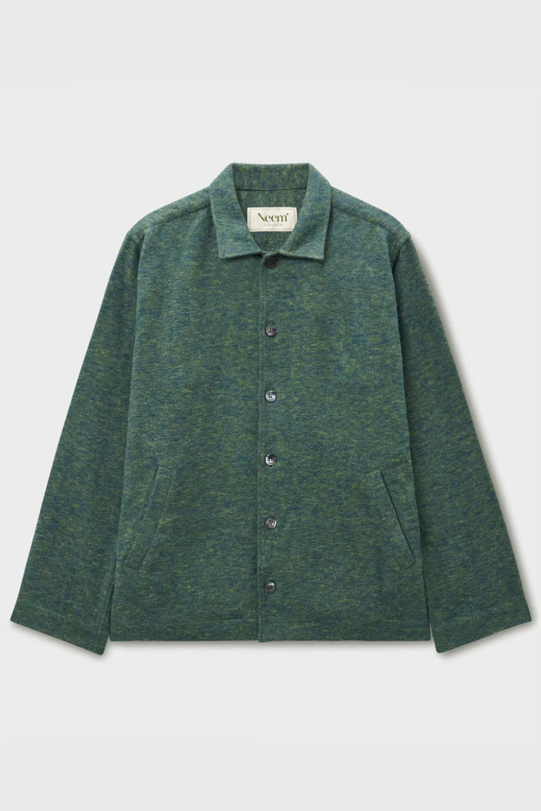 Blouson aviateur en flanelle recyclée épaisse verte