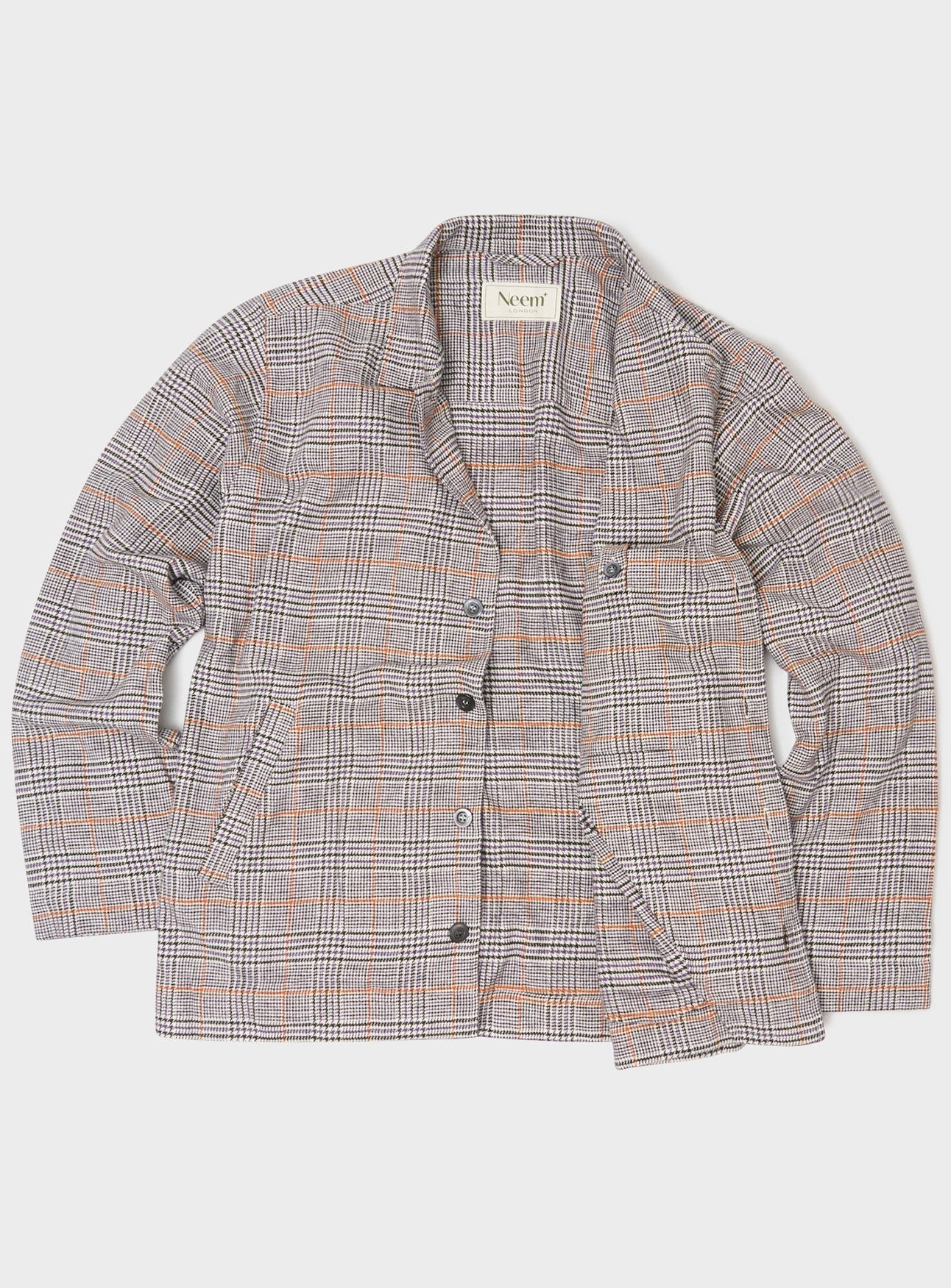 Veste Cornwall à carreaux en flanelle italienne recyclée