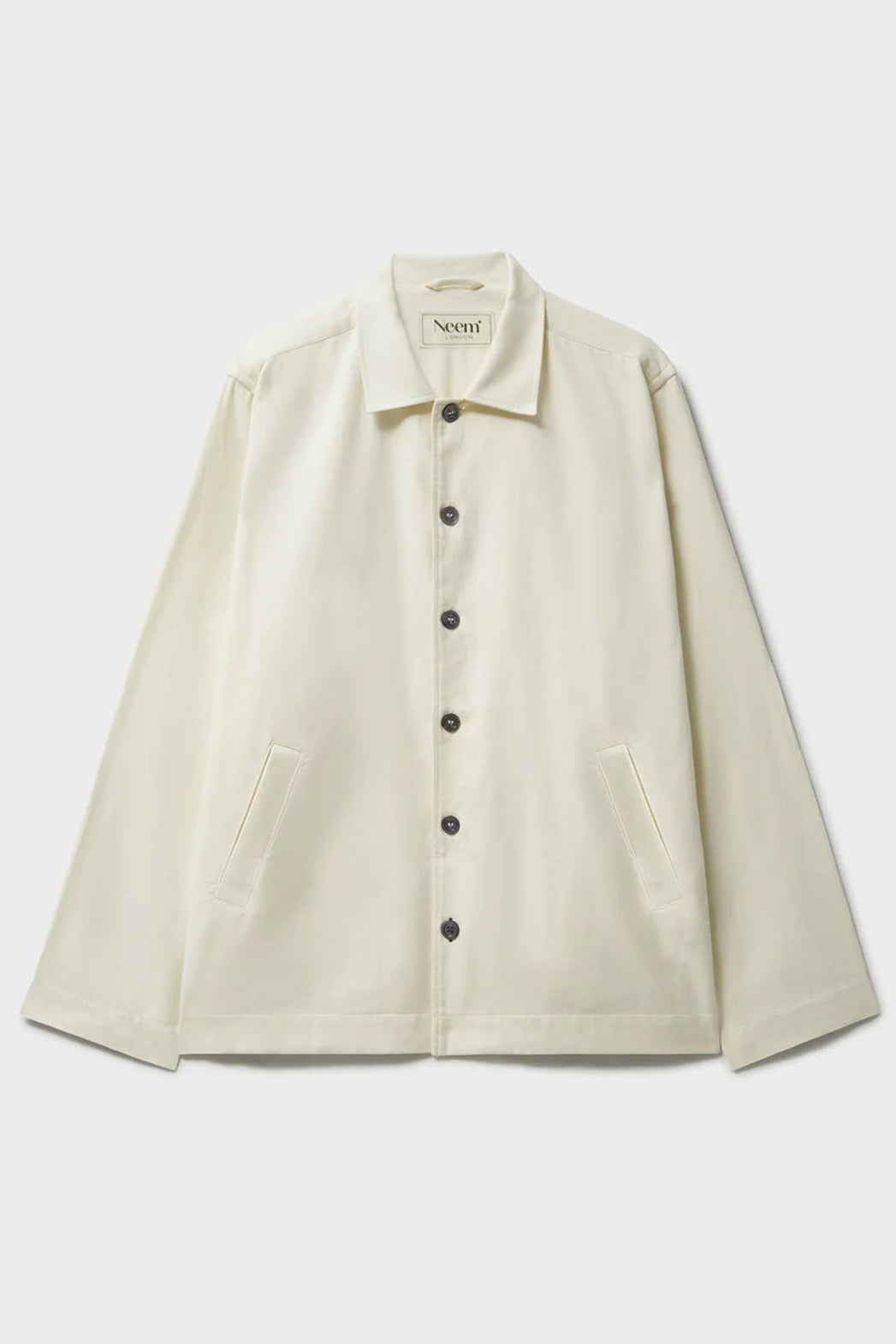 Blouson aviateur blanc antique, non teint et non blanchi, en matière régénérative