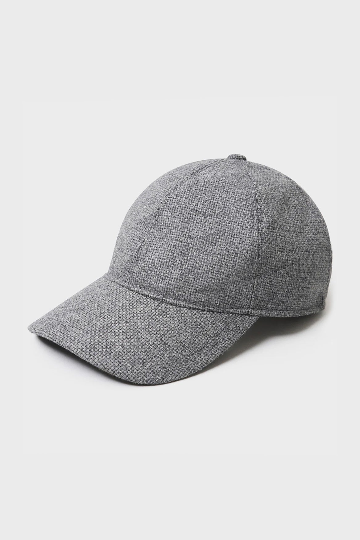 Casquette de baseball gris clair en laine upcyclée