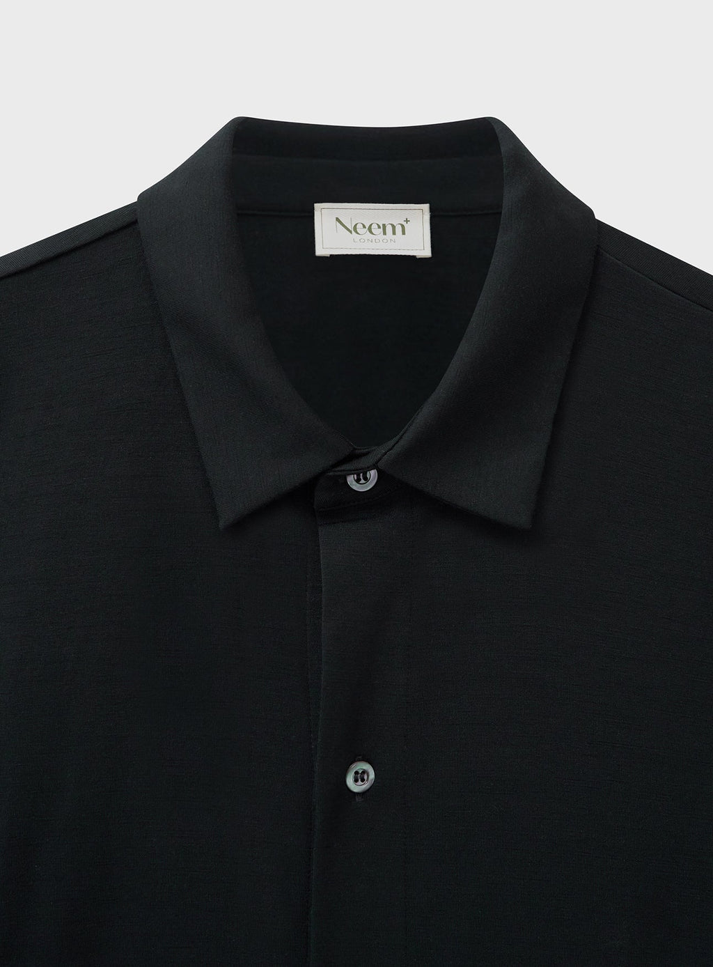 Surchemise noire en jersey Mérinos Super 120s