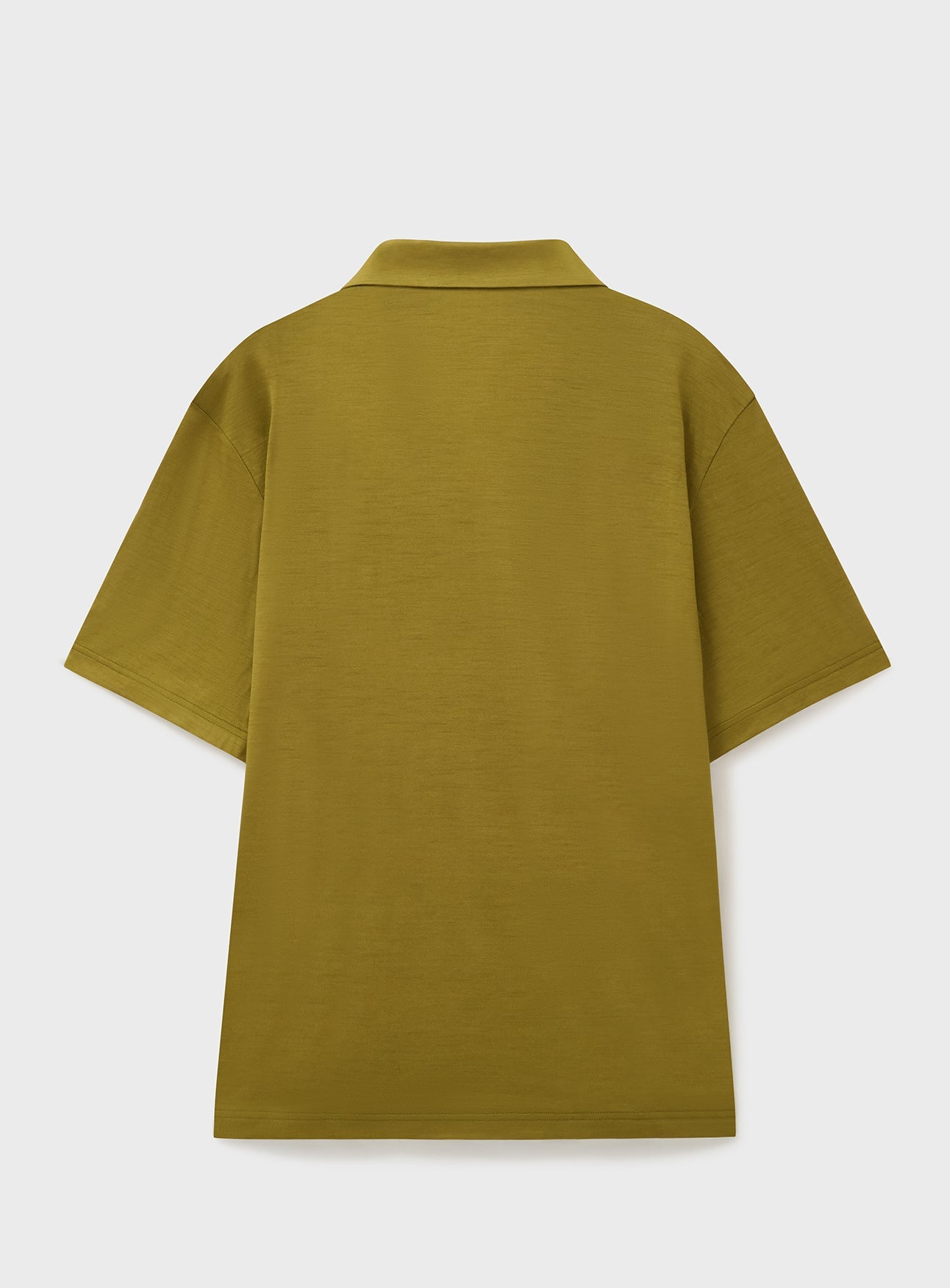 Maillot en laine mérinos à manches courtes jaune or antique