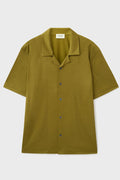 Maillot en laine mérinos à manches courtes jaune or antique