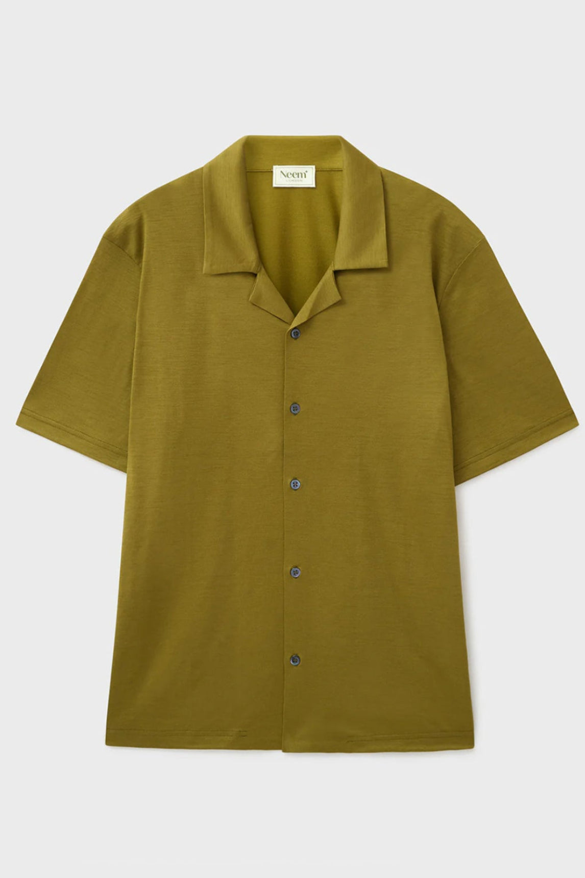 Maillot en laine mérinos à manches courtes jaune or antique