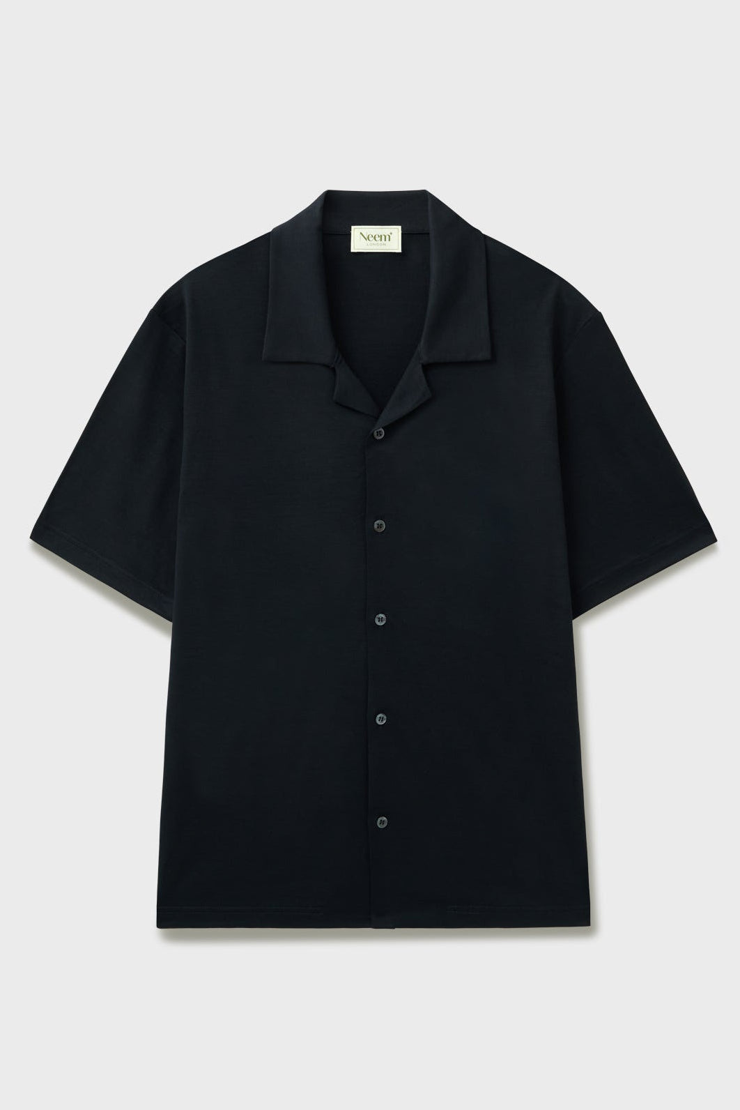 Maillot en mérinos à manches courtes bleu marine