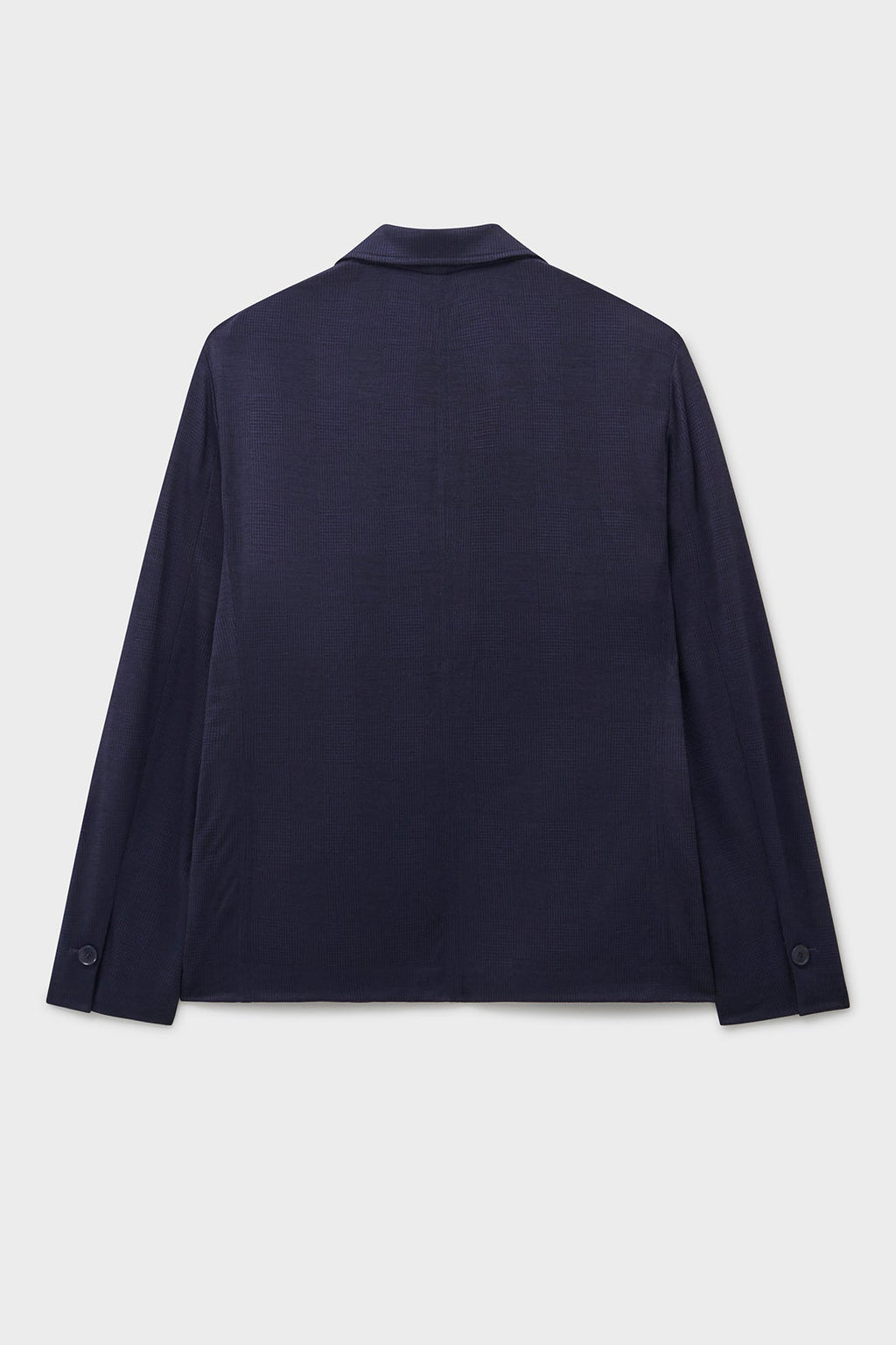 Blazer Prince de Galles en laine mérinos bleu marine