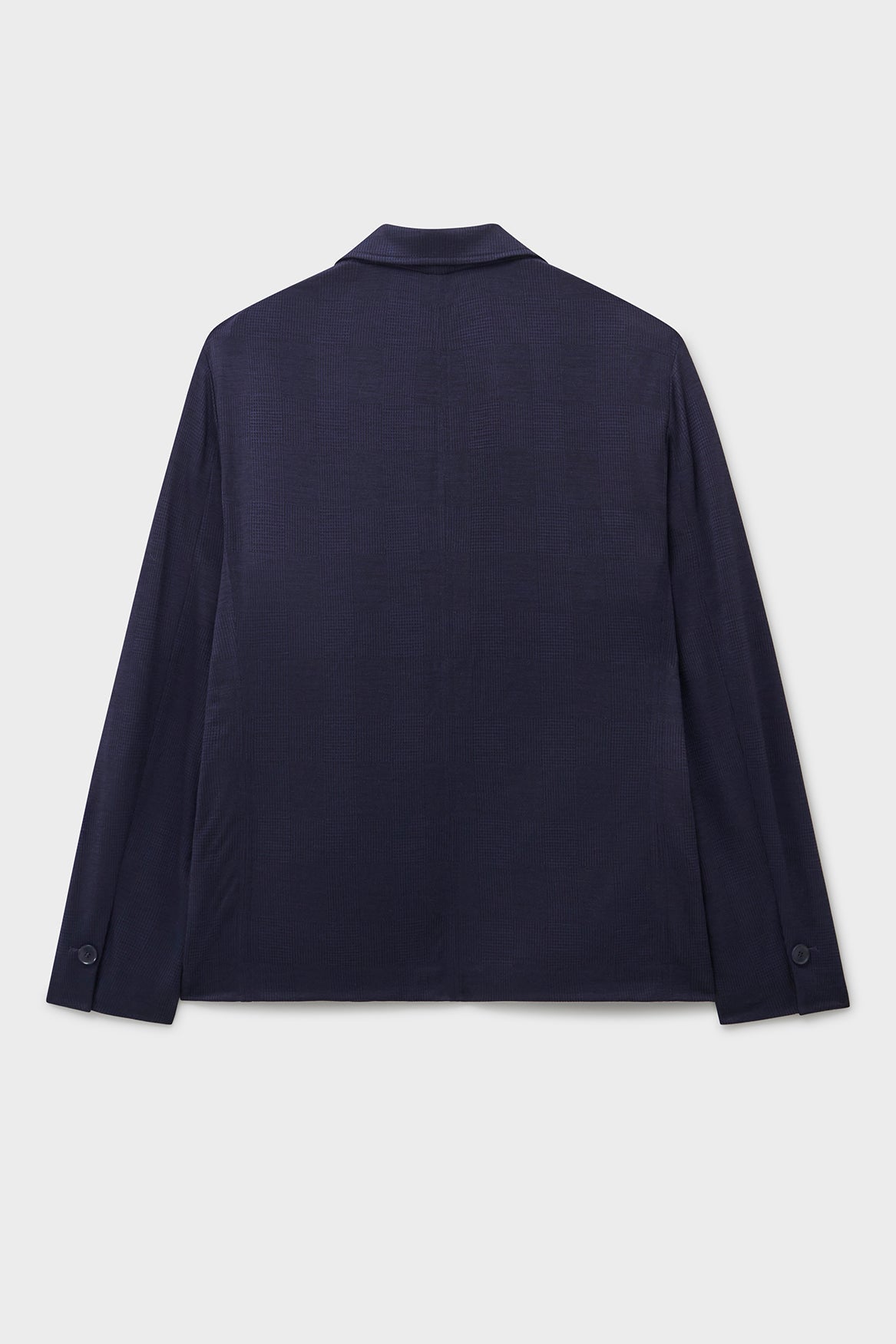 Blazer Prince de Galles en laine mérinos bleu marine