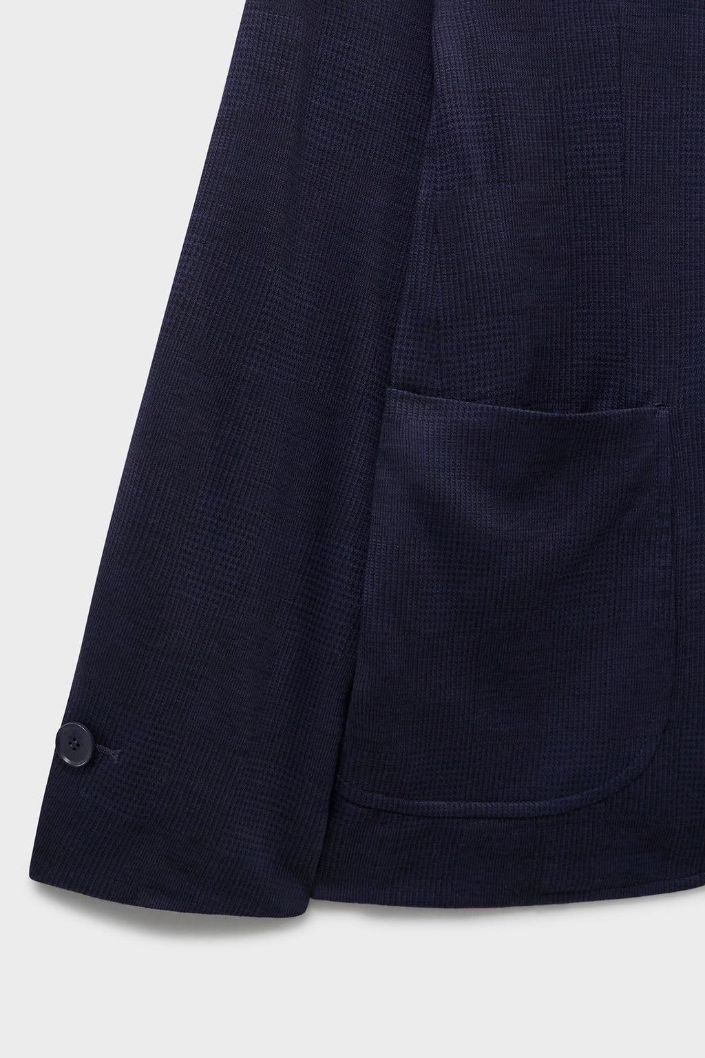 Blazer Prince de Galles en laine mérinos bleu marine