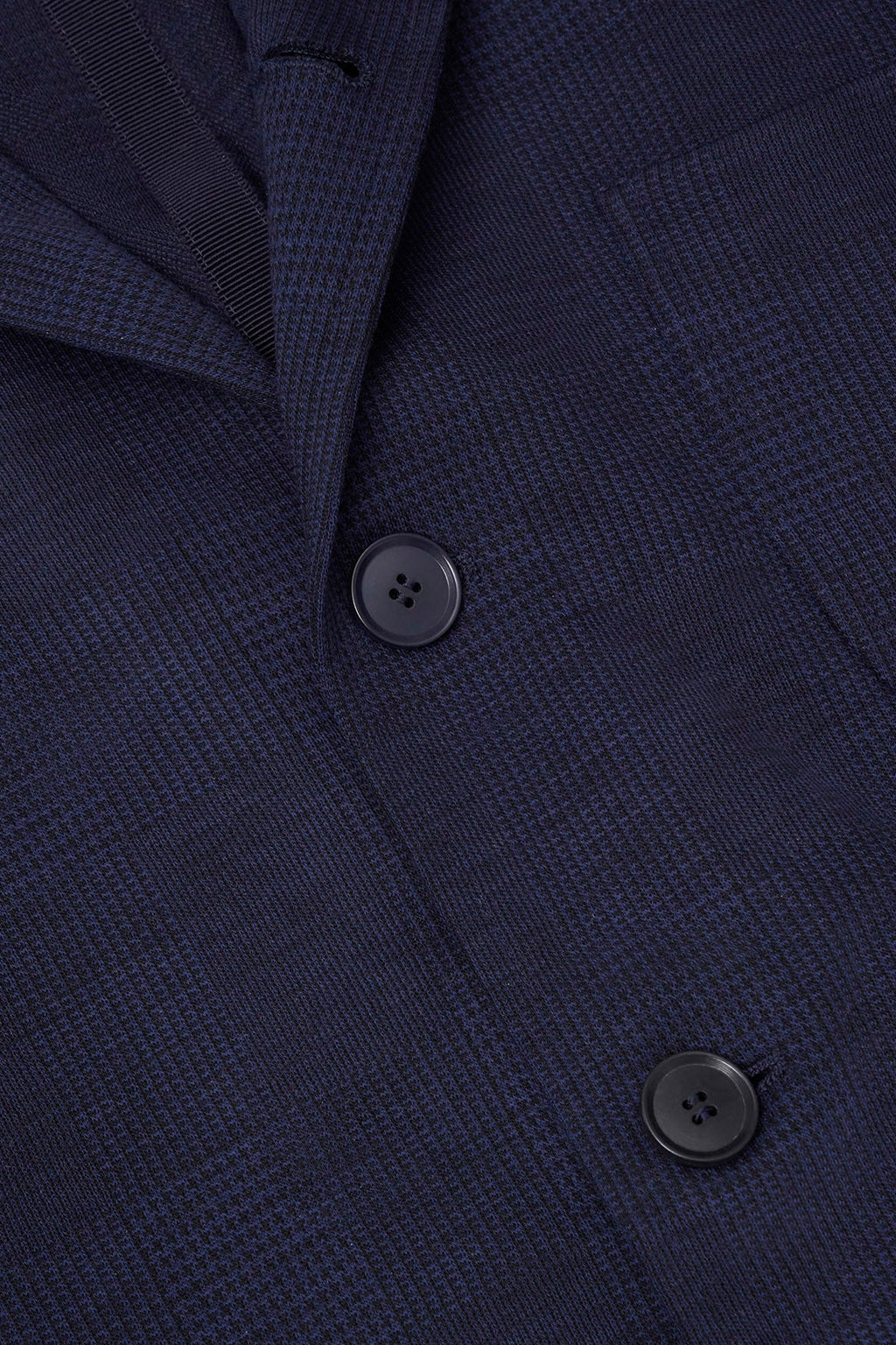 Blazer Prince de Galles en laine mérinos bleu marine