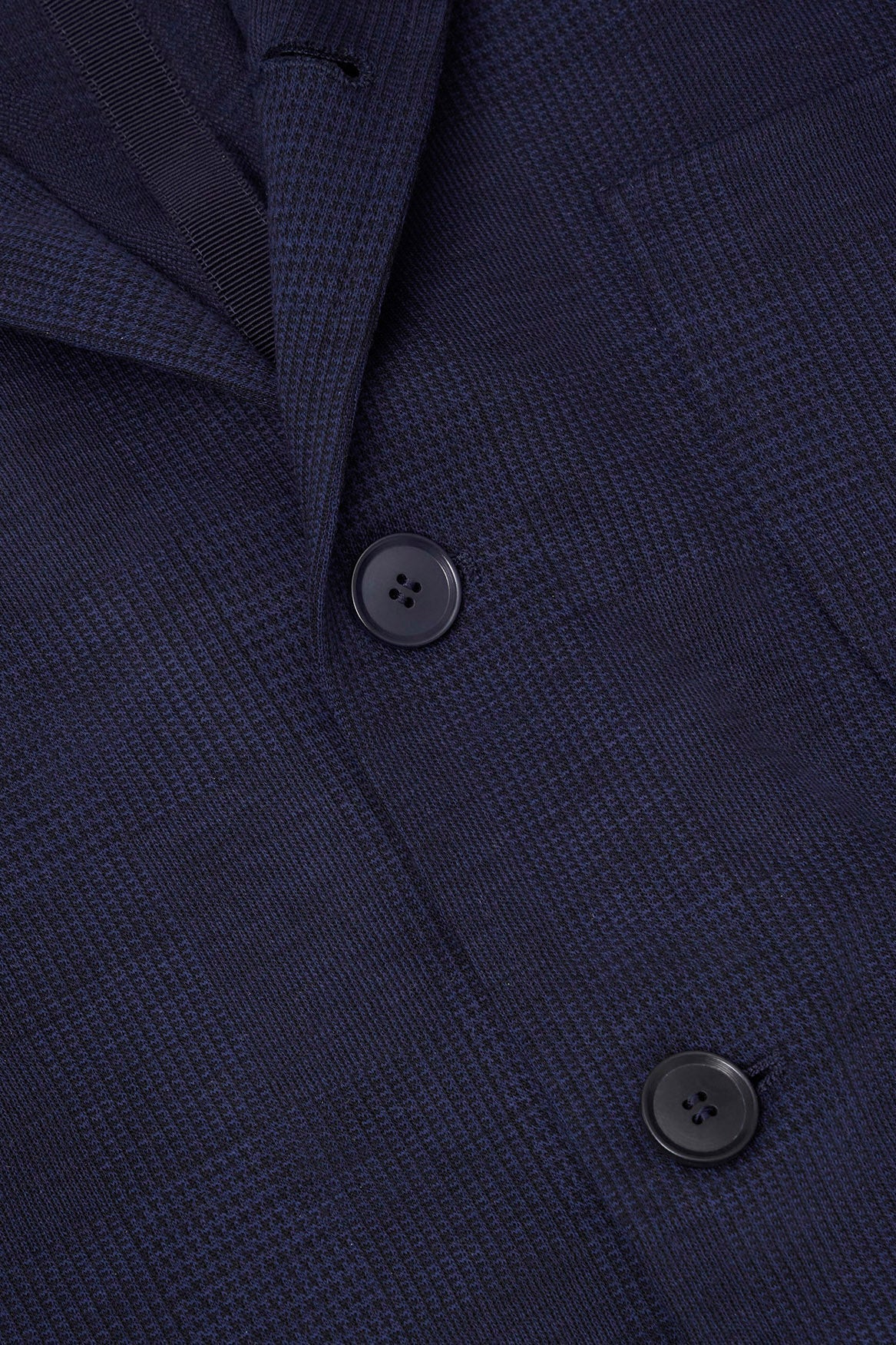 Blazer Prince de Galles en laine mérinos bleu marine