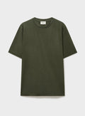 T-shirt en jersey de laine mérinos vert olive