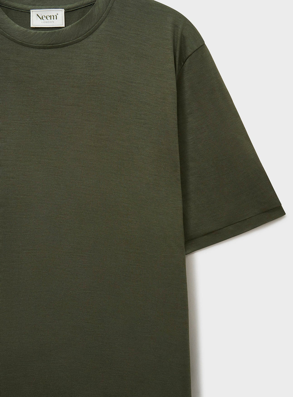 T-shirt en jersey de laine mérinos vert olive