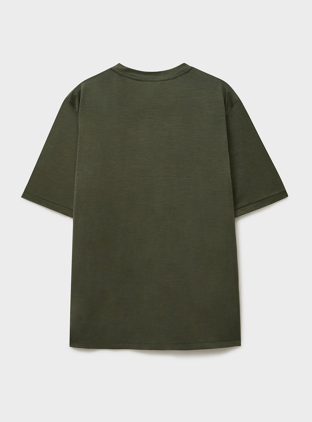 T-shirt en jersey de laine mérinos vert olive