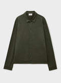 Surchemise en jersey de laine mérinos vert olive