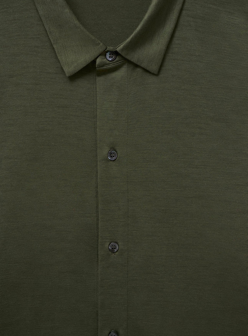 Surchemise en jersey de laine mérinos vert olive