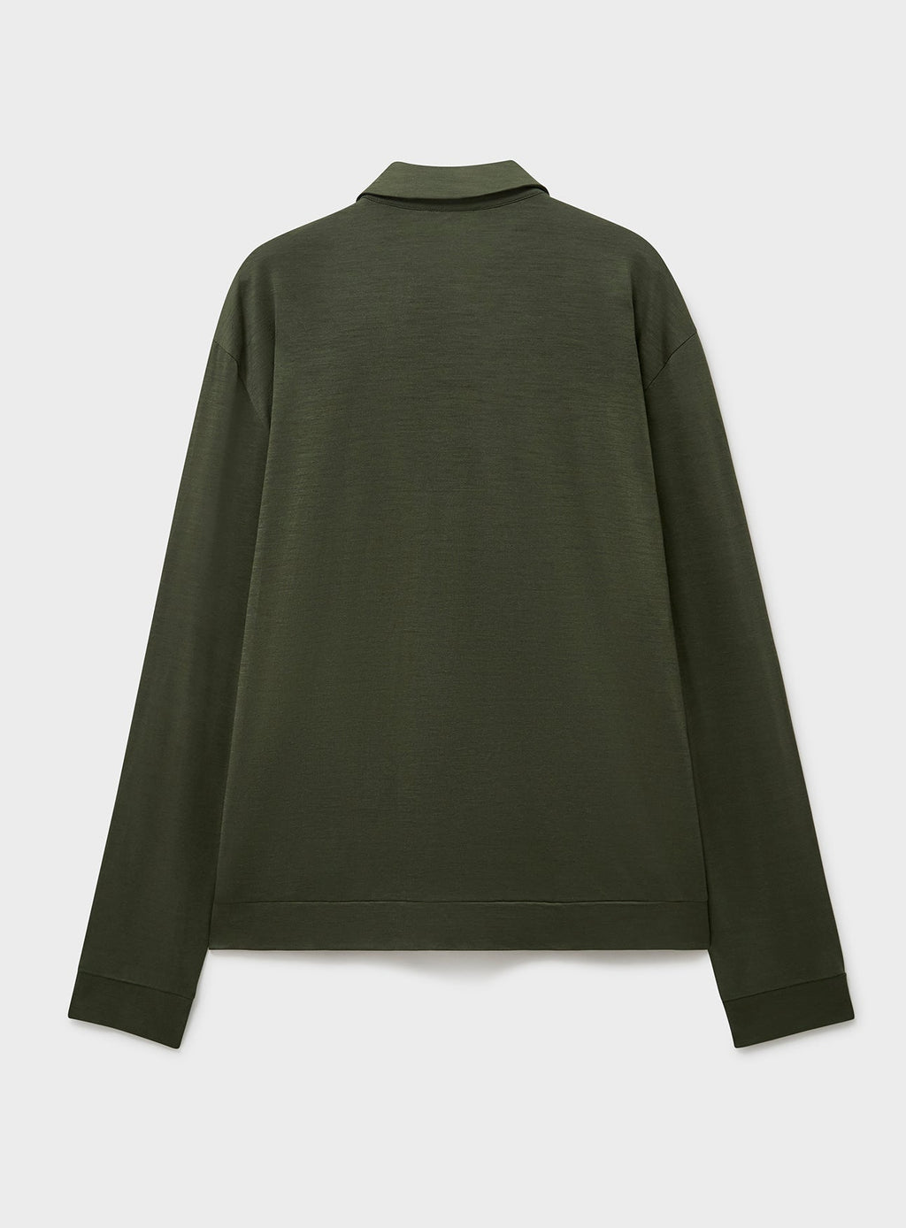 Surchemise en jersey de laine mérinos vert olive